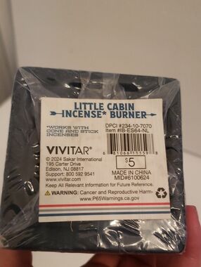 Vivitar Little Cabin Incense Burner Porcelain New